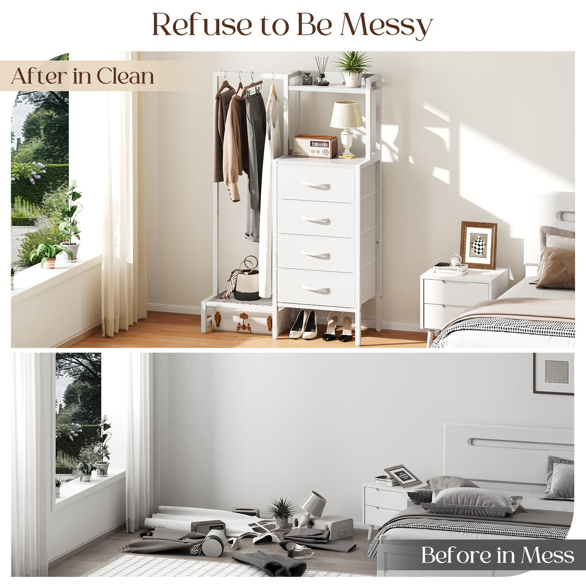 Yoobure sturdy frame with back crossbars adds stability for daily use.