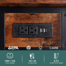 Yoobure end table assembly in progress with labeled parts