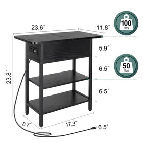 Yoobure end table with cord management keeps cables tidy and out of sight