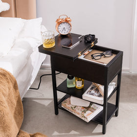 Yoobure end table durable build supports daily use with a sturdy steel frame