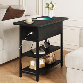 Yoobure end table charging station side drawer open highlights accessible storage and tidy cords