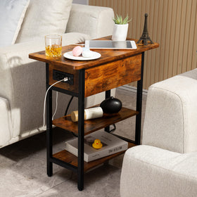 Yoobure end table side view highlighting compact footprint for small spaces