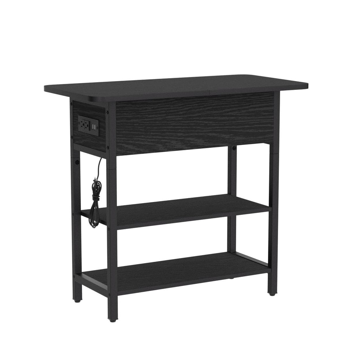 Yoobure end table storage shelves keep books and devices neatly organized