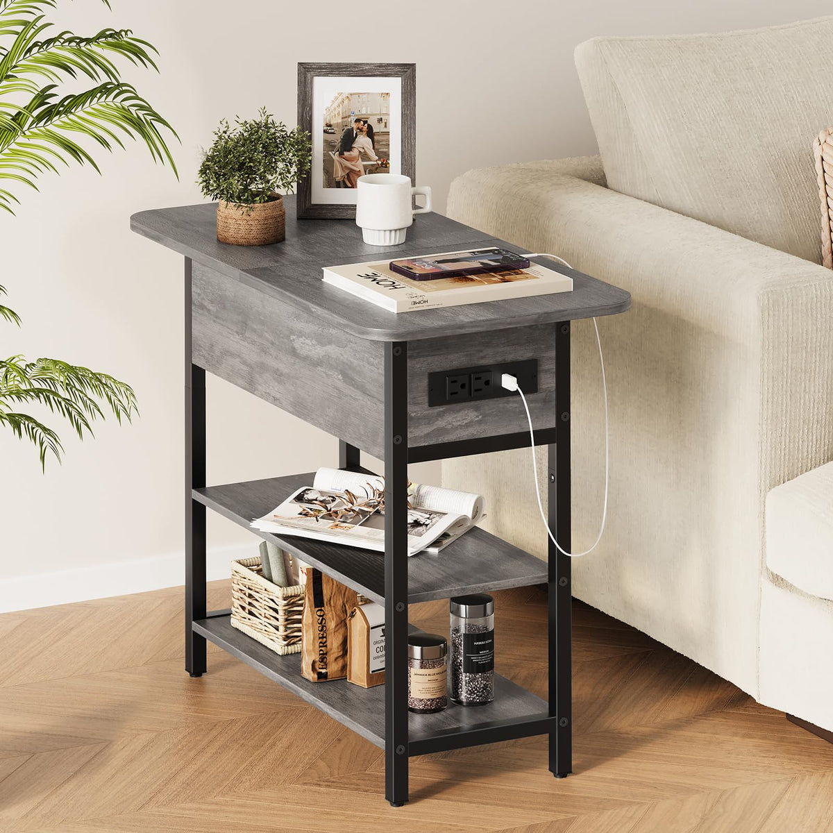 Yoobure end table easy assembly with numbered parts