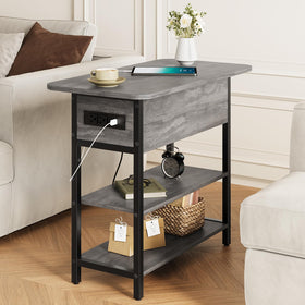 Yoobure end table flip-top drawer for tidy remotes and keys