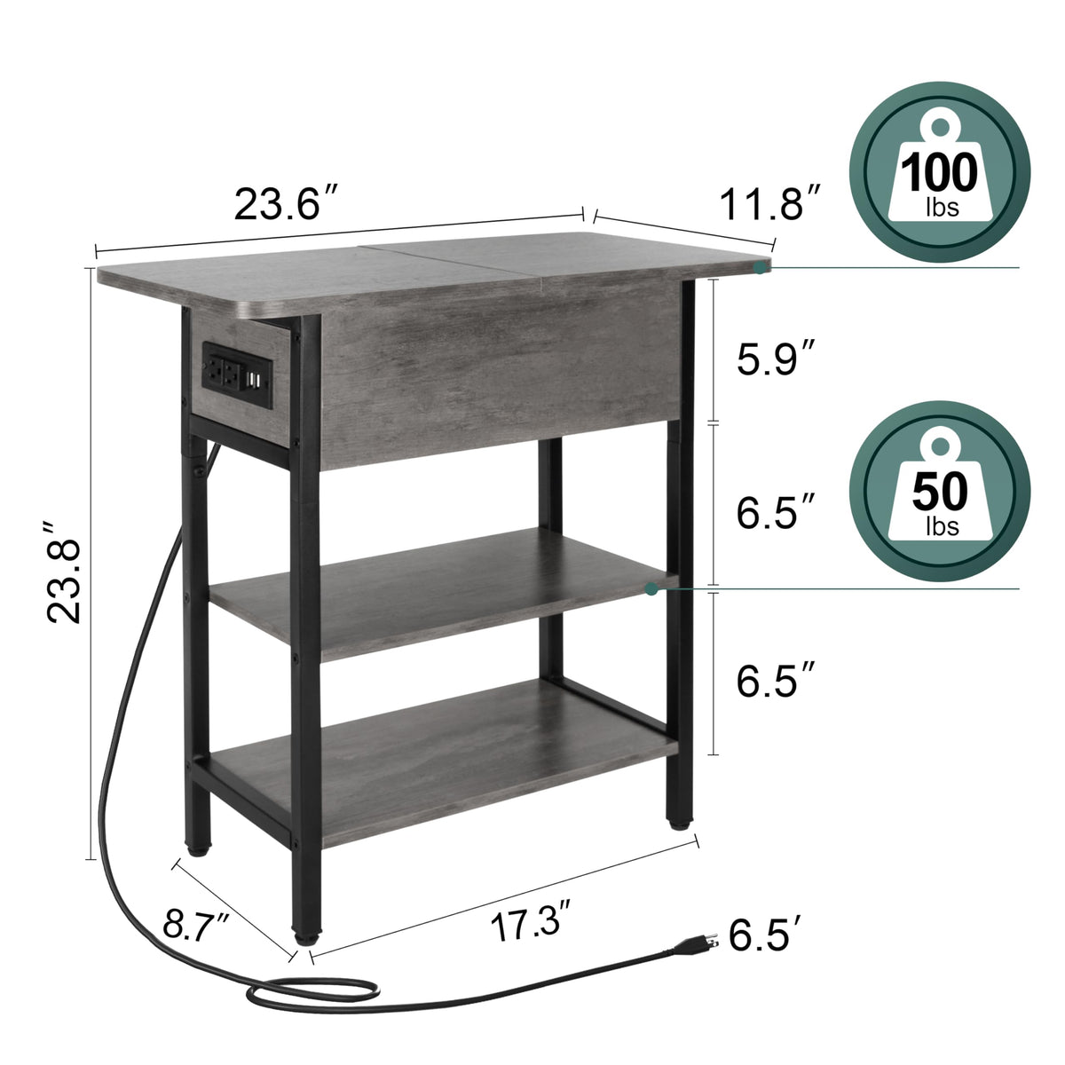 Yoobure end table small space design fits tight rooms