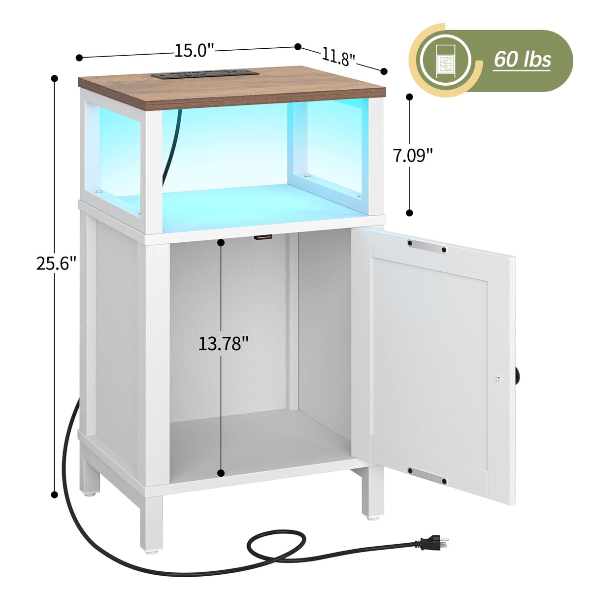 Yoobure Nightstand in a bedroom setting for versatile use.