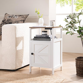 Yoobure Farmhouse Nightstand door can open left or right for versatility.