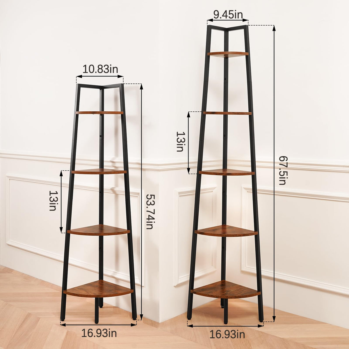 Yoobure ladder display shelf shown fitting into a cozy corner.