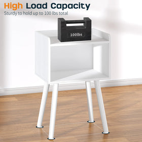 Yoobure nightstand in living room setup beside sofa for drinks and remotes