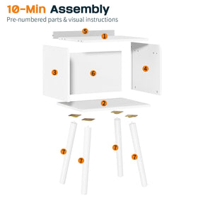 Yoobure nightstand placed beside bed for convenient nighttime essentials