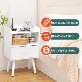 Yoobure modern nightstand drawer can be repositioned for layout flexibility