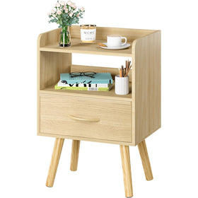 Yoobure modern nightstand with fabric drawer for discreet bedside storage and easy access.