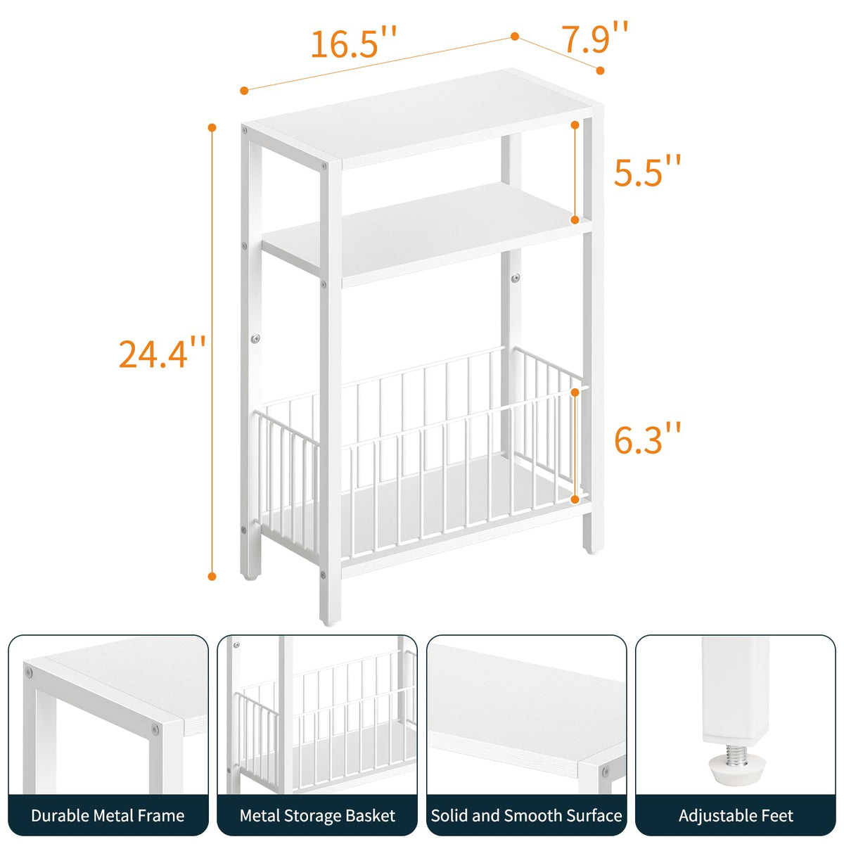 Yoobure narrow side table used as a remote organizer in living room
