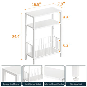 Yoobure narrow side table used as a remote organizer in living room