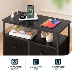 Yoobure night stand FSC-certified wood emphasizes durable, eco-friendly construction.