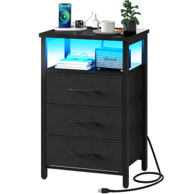 Yoobure night stand with LED color options for ambient bedside lighting