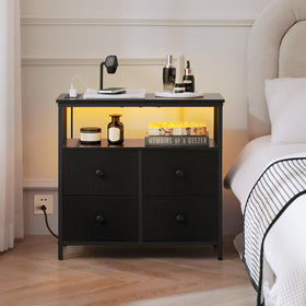 Yoobure night stand USB outlets keep devices charged and accessible.
