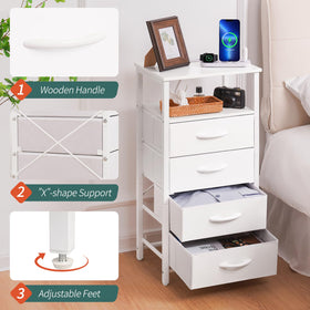 Yoobure night stand soft fabric drawers feel light and breathable