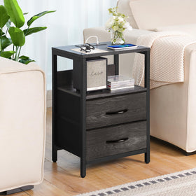 Yoobure nightstand drawer storage provides clutter-free organization for essentials.