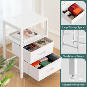 Yoobure nightstand easy assembly with included tools and labeled parts