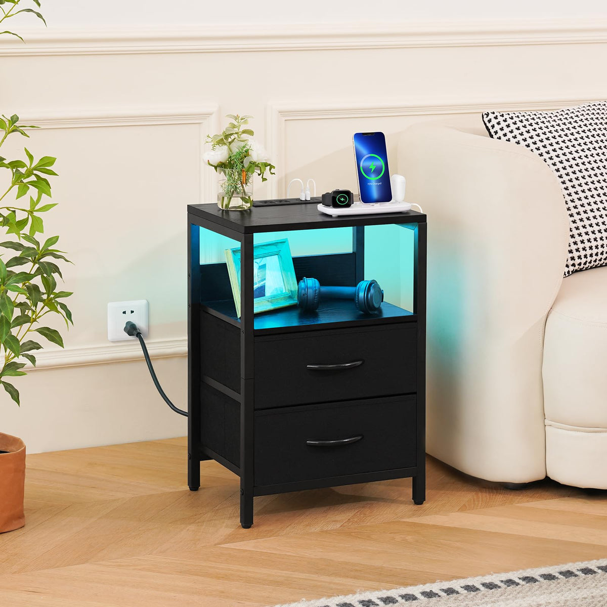 Yoobure nightstand includes warranty and responsive support.