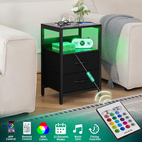 Yoobure nightstand fabric drawers store small items neatly.