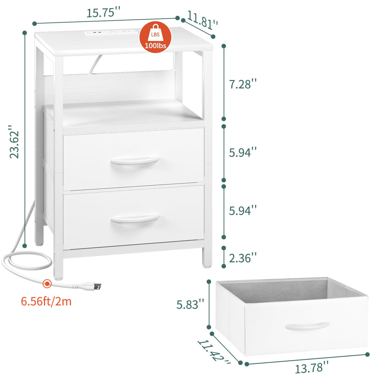 Yoobure nightstand rustic brown finish adds warm style to any room