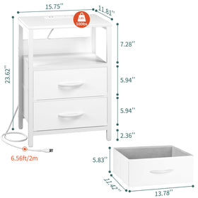 Yoobure nightstand rustic brown finish adds warm style to any room