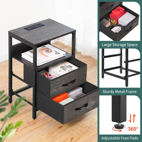 Yoobure nightstand rustic brown finish complements any decor and creates calm atmosphere.
