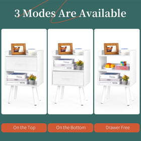 Yoobure nightstand solid wood legs provide sturdy support