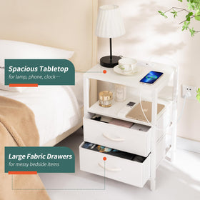 Yoobure nightstand sturdy wood and steel construction for durability