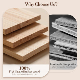 Solid wood craftsmanship highlights durability without odor blending vintage tone with modern lines.