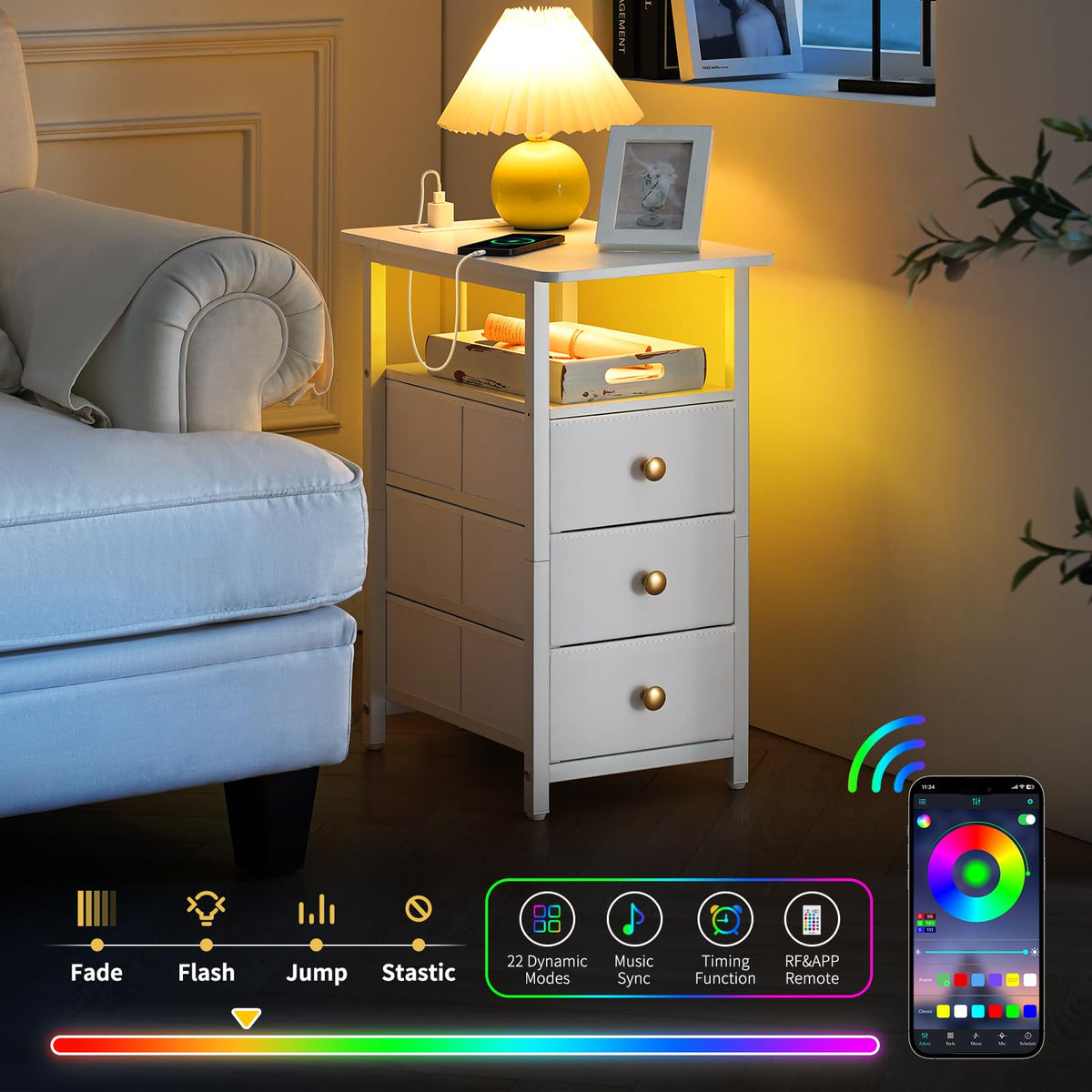 Yoobure three fabric drawers provide stylish storage options