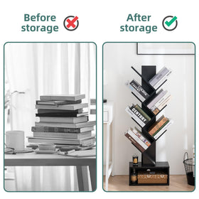 Yoobure Tree Bookshelf close-up wood texture reveals sturdy board material