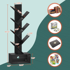 Yoobure Tree Bookshelf in a home office for organized magazines and documents