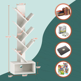 Yoobure Tree Bookshelf room scene, complements living rooms and home offices.