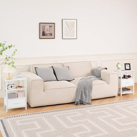 Yoobure night stand back with X-shaped stabilizer providing sturdy support.