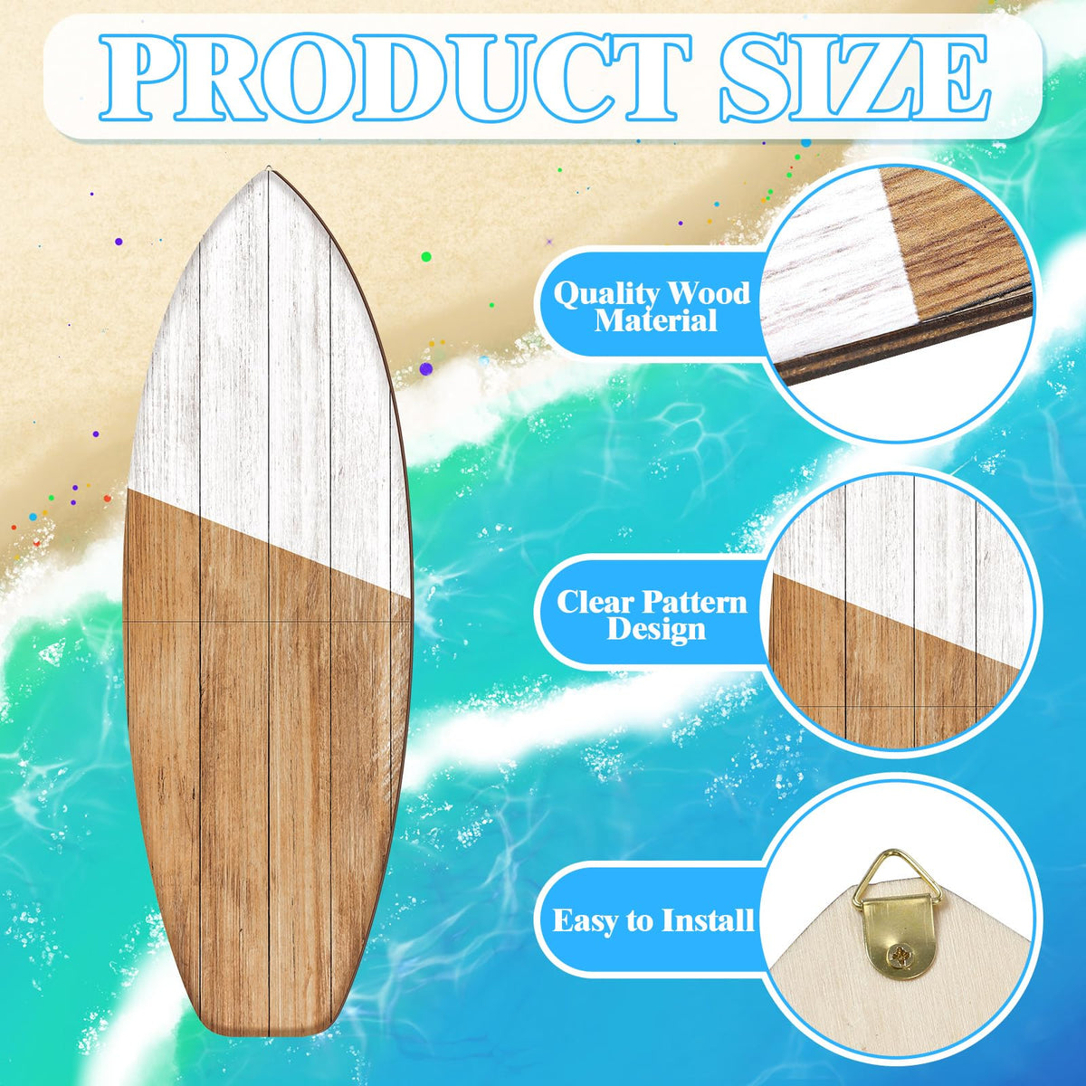 Yookeer folding surfboard wall art for flexible layouts and easy storage
