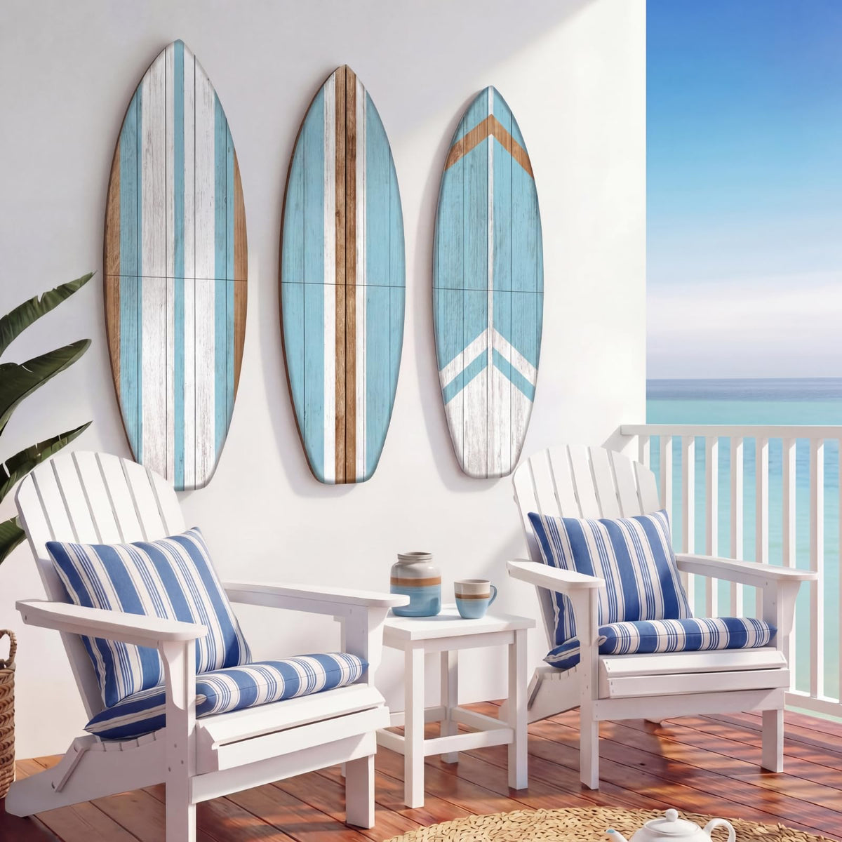 Yookeer blue surfboard wall decor set adds coastal charm to living spaces