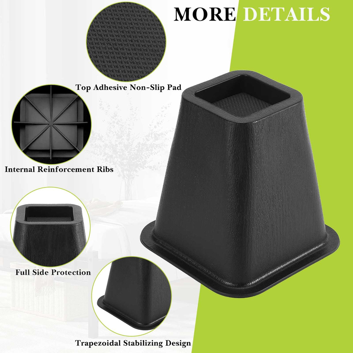 Yookwutar foam-padded top reduces friction and noise.