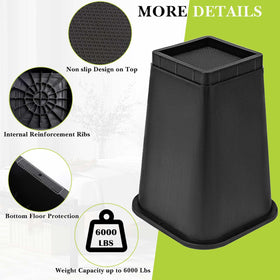 Yookwutar 8-inch bed lift creates extra under-bed storage.