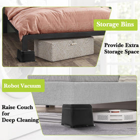 Yookwutar bed risers 3-inch bottom anti-slip base protects floors