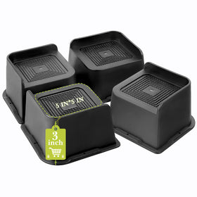 Yookwutar bed risers 3-inch top view offer stable support for lifted furniture
