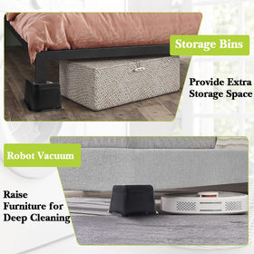 Yookwutar bed risers top lip detail securing different leg shapes for quick fit