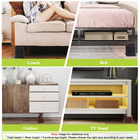 Easy installation: lift furniture and slide risers underneath