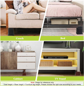 Yookwutar bed risers for dorm room use offer elevated storage and easier access.