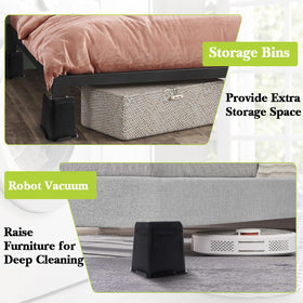 Yookwutar bed risers lip top design aids quick installation.