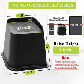 Yookwutar bed risers under sofa demonstrate easy vacuuming and space beneath furniture.