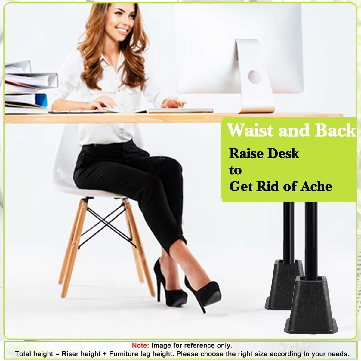 Yookwutar easy-install 6-inch risers for extra under-furniture storage.